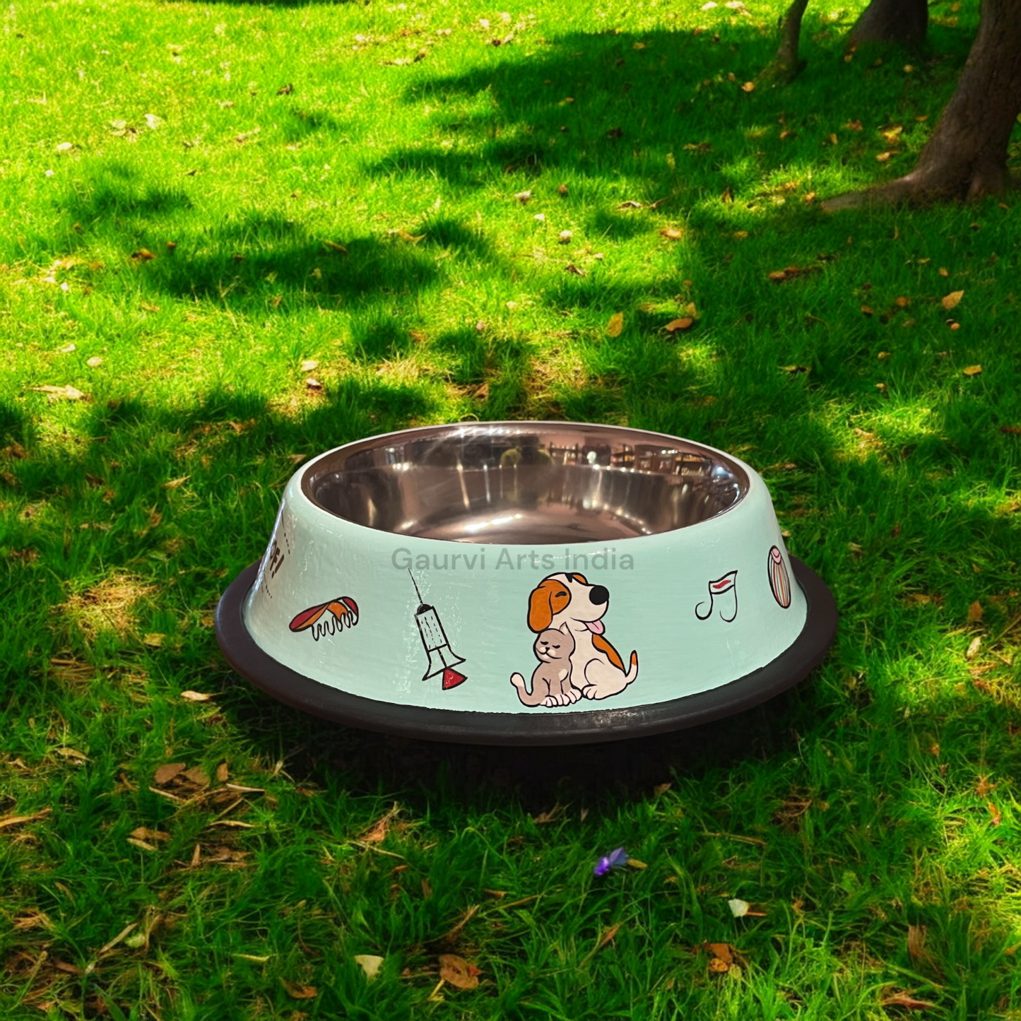 Hand-painted pet food bowls, designed especially for pet lovers Crafted with care, these bowls are not only visually appealing but also durable and easy to clean,