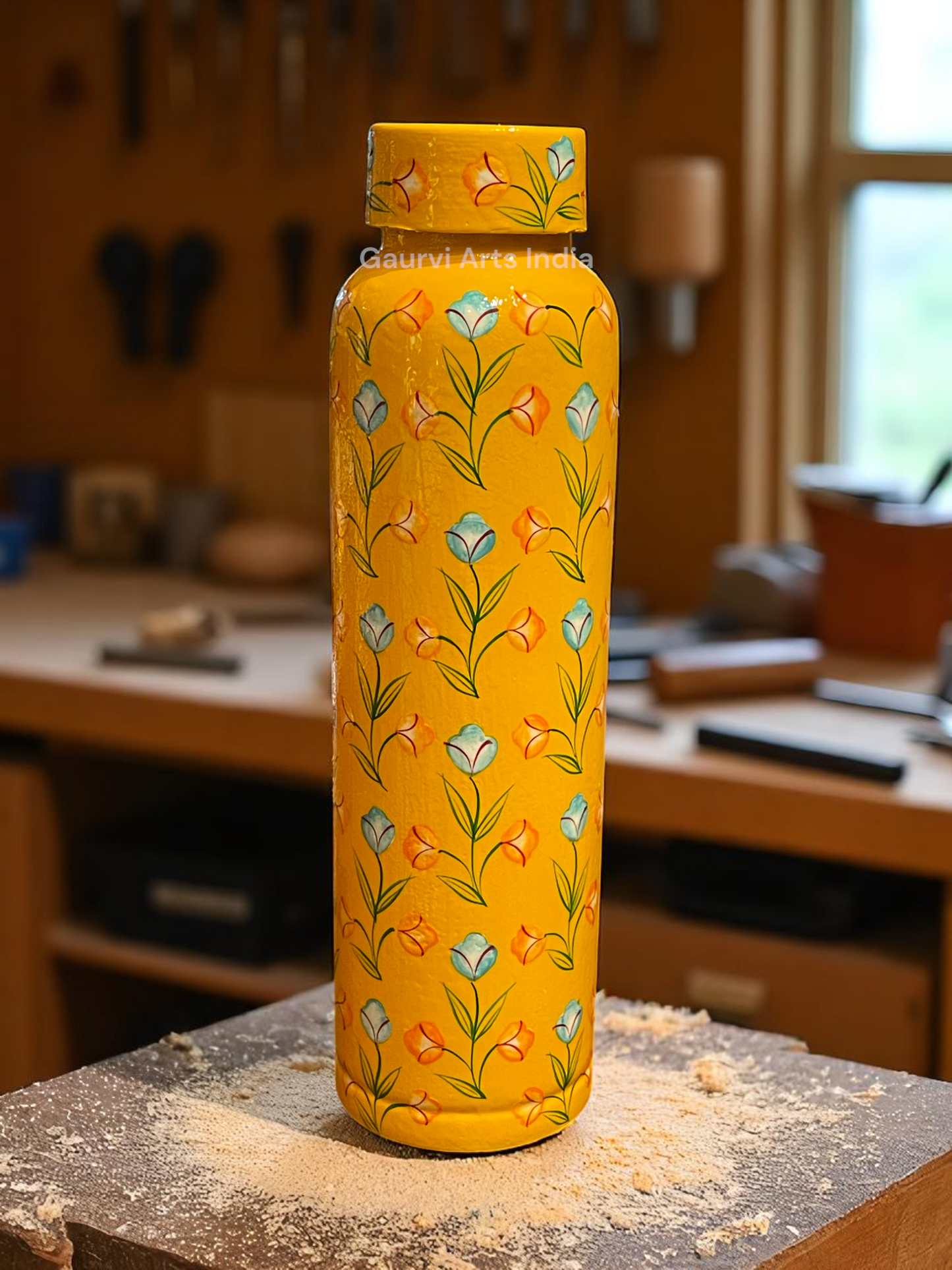 Elevate your hydration experience with this exquisitely hand-painted copper bottle nd health benefits in their everyday essentials