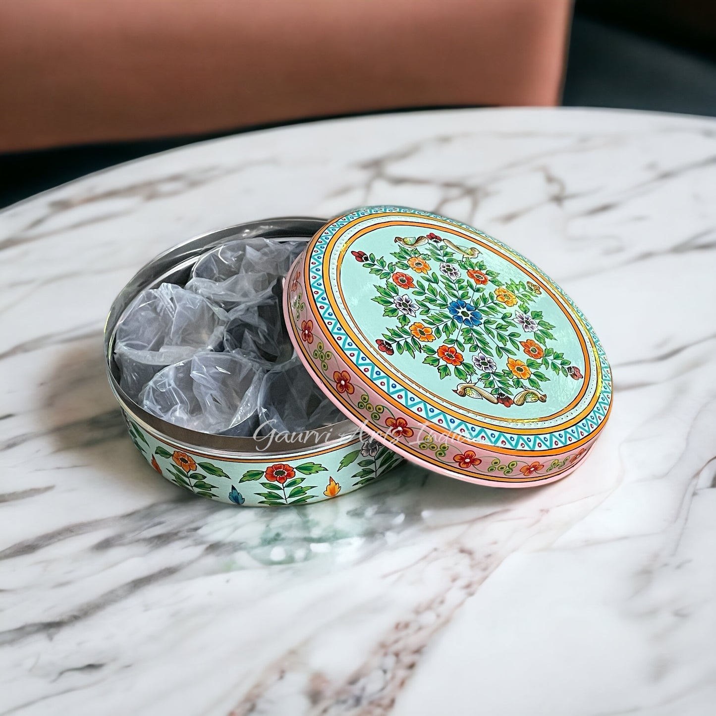 Hand Painted Stainless Steel Spices Box for your Kitchenware and Best Gift especially for mothers who appreciate both functionality and artistry in their cooking space Regular