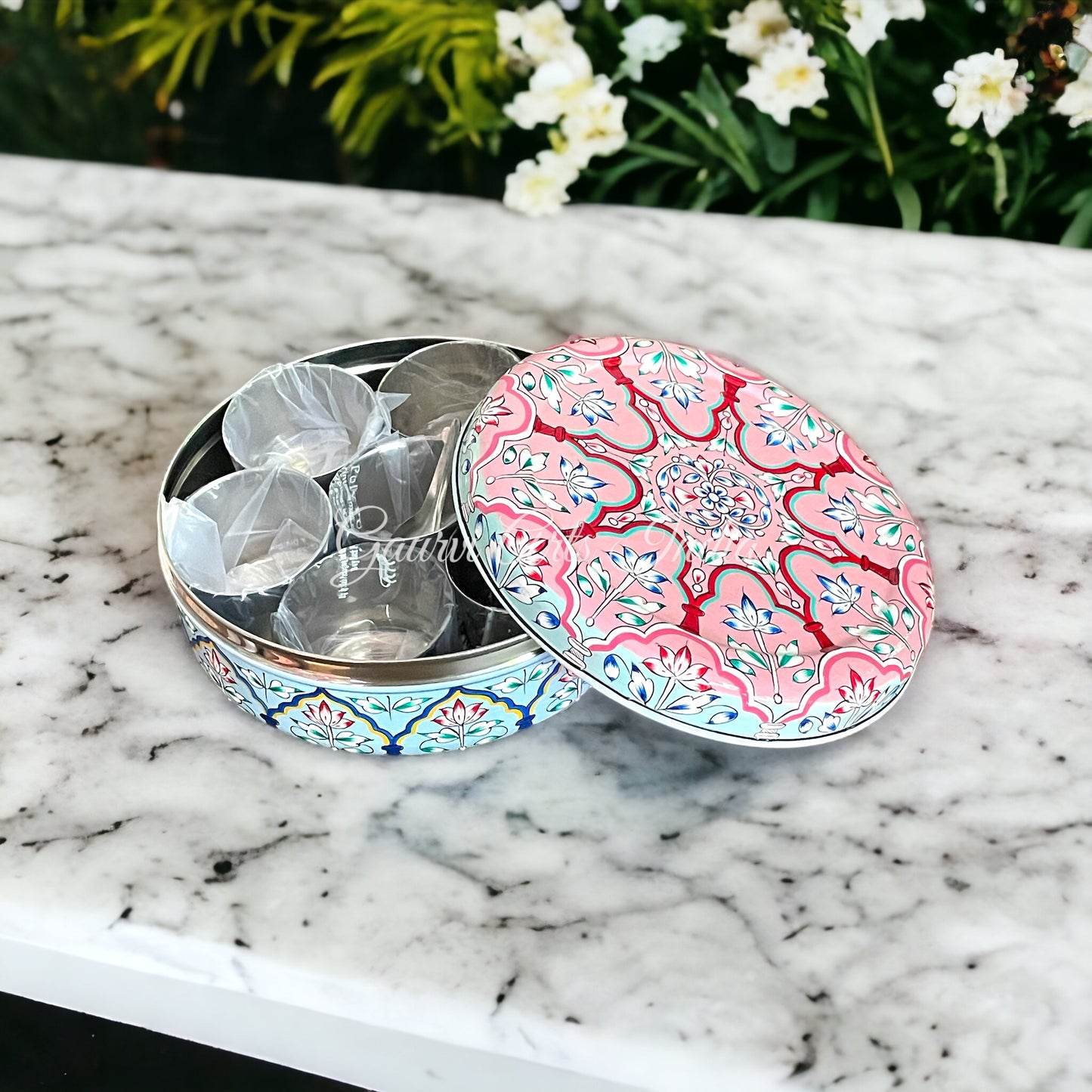 Hand Painted Stainless Steel Spices Box for your Kitchenware and Best Gift especially for mothers who appreciate both functionality and artistry in their cooking space