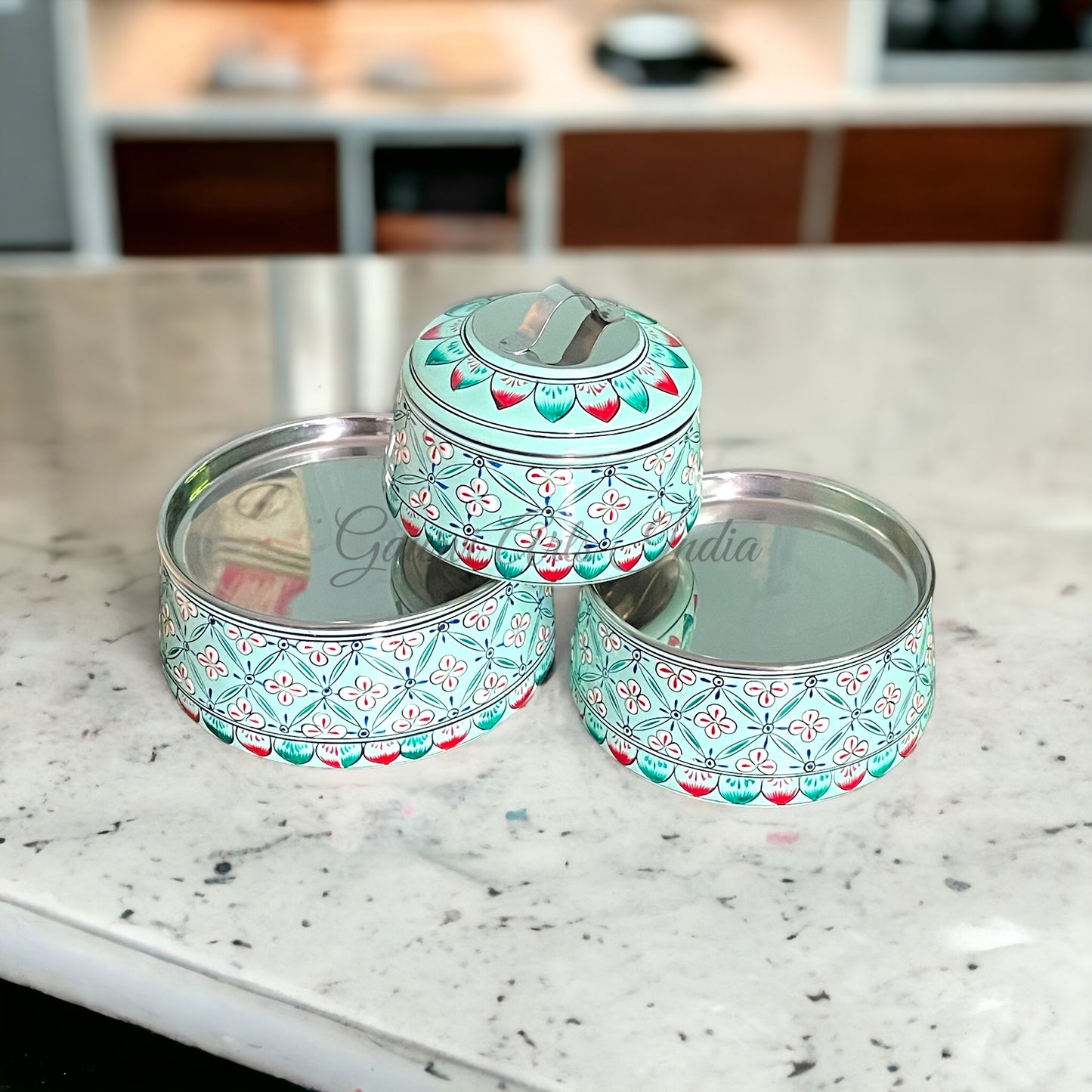 Hand Painted Stainless Steel Tiffin carrier, Best Gift For Family or Friends