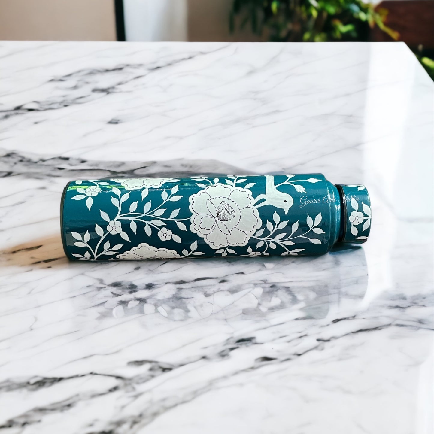 Hand-painted stainless steel bottle combines durability with artistic charm, making it a thoughtful and practical gift.