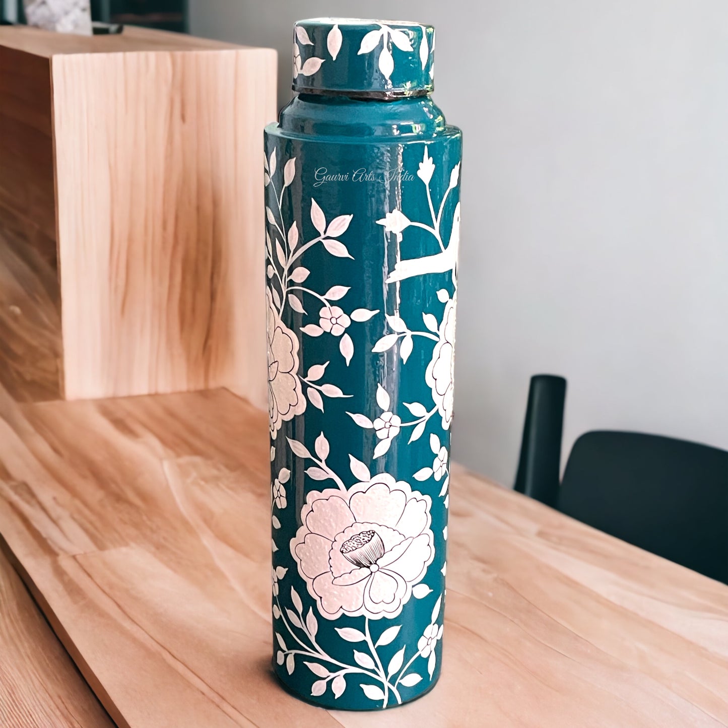 Hand-painted stainless steel bottle combines durability with artistic charm, making it a thoughtful and practical gift.