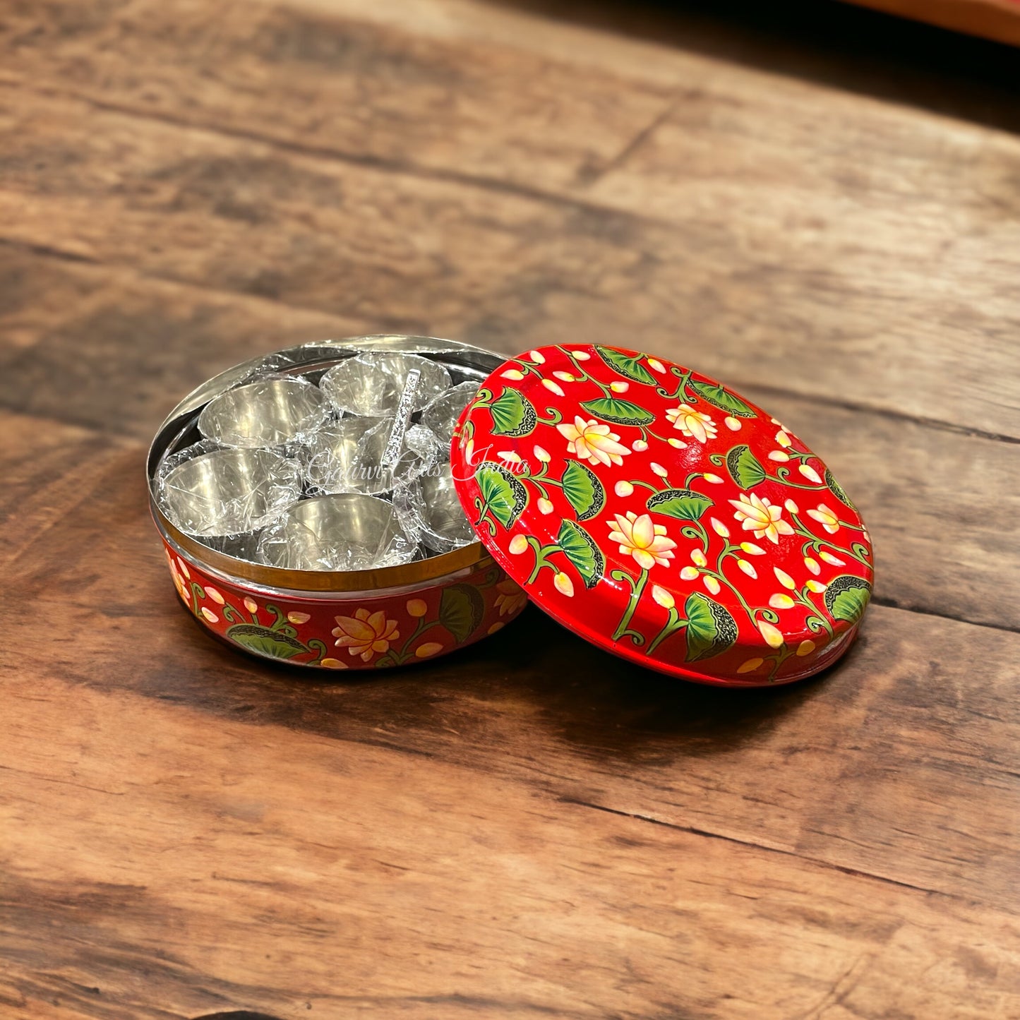 Hand Painted Stainless Steel Spices Box for your Kitchenware and Best Gift especially for mothers who appreciate both functionality and artistry in their cooking space. Regular