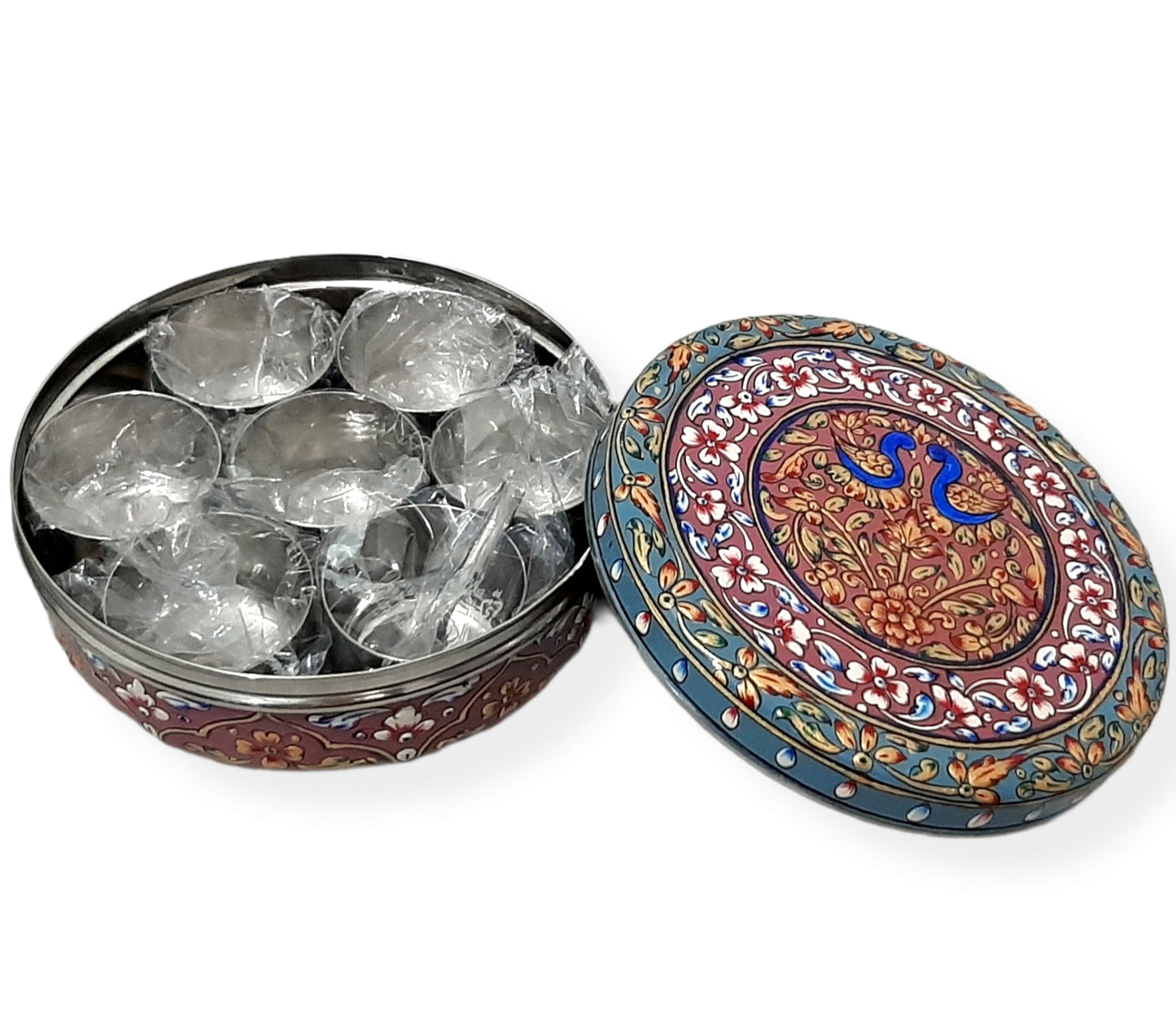 Hand Painted Spice Box of Stainless Steel Best Decor Piece of Kitchenware, Easy to Use, Best Gift for Housewarming Party