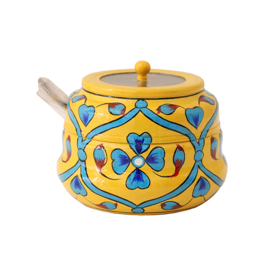 Hand Painted Ghee Container With Small or Pickle Container and Housewarming Gift and Return Gift and For Mothers