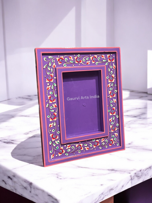 Hand-painted wooden photo frame adds a warm, artistic touch to your cherished memories