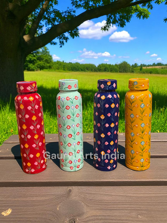 Elevate your hydration experience with this exquisitely hand-painted copper bottle nd health benefits in their everyday essentials