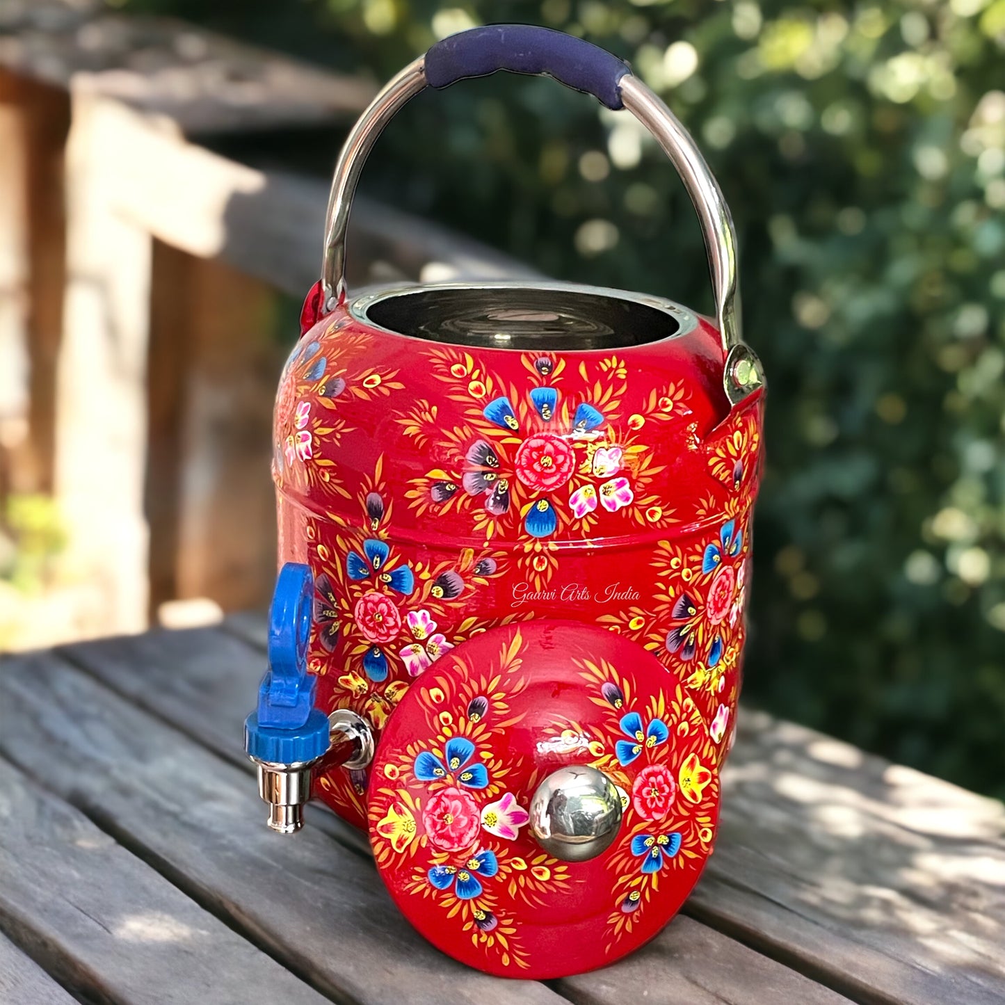 Stainless steel water dispenser features exquisite hand-painted detailing, Best Return Gift