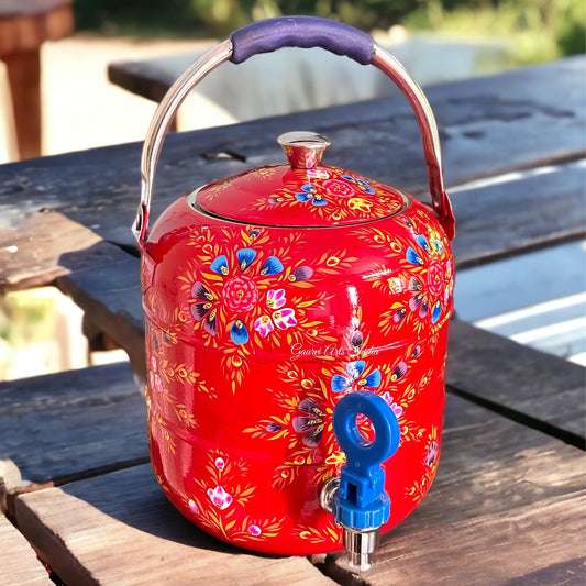 Stainless steel water dispenser features exquisite hand-painted detailing, Best Return Gift