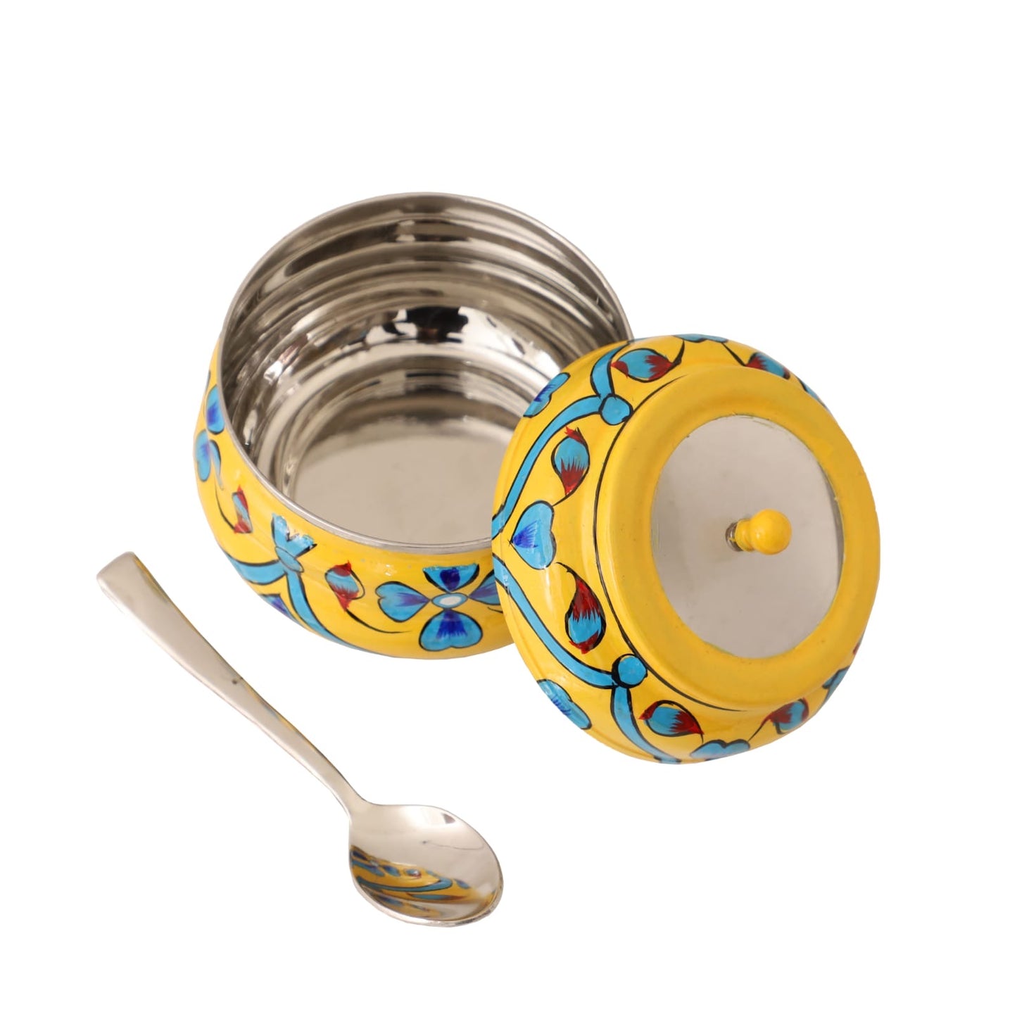 Hand Painted Ghee Container With Small or Pickle Container and Housewarming Gift and Return Gift and For Mothers